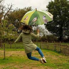 Parapluies vidaXL Grand parapluie bois et métal toile polyester Oiseaux