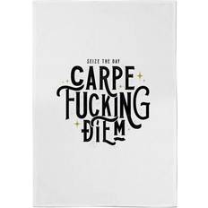 By IWOOT Carpe F*cking Diem Cotton Tea Towel White (70x50cm)