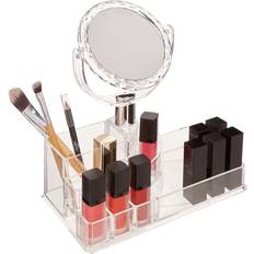 Makeup Storage Premier Housewares 9 Compartment Cosmetic Organiser With Mirror