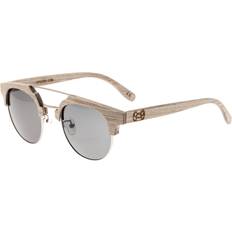 Earth Wood Accessories Kai Polarized Sunglass Beige/Silver