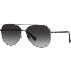 Solglasögon Valentino Outlet Sonnenbrillen Metall Gewehrfass - Schwarz