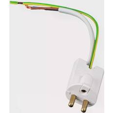 Stikprop Med Ledning 14 Cm Jordet Ledninger & Lampeophæng Hvid 4116015