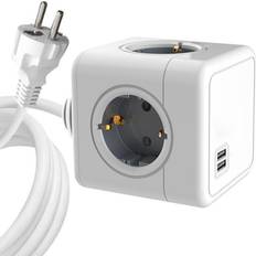 Cee type 2 MicroConnect MC-CUBE015USB, 1,5 m, 4 AC stikkontakt(er) Indendørs, Type F, Type F (CEE 7/4) Lige