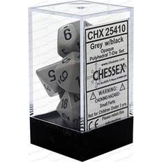 7 dice set Chessex Dice Set 7 Opaque Grey/Black