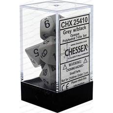 Dice Set 7 Opaque Grey/Black