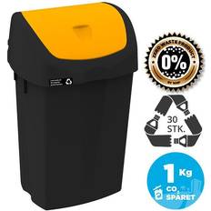 Nordisk Microfiber Affaldsspand til kildesortering<br>Sort med gul låg 25 25L