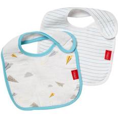 Blue Drool Bibs Nuby Muslin Snug n Dry Bib 2Pk