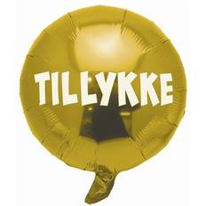 guld folie ballon tillykke