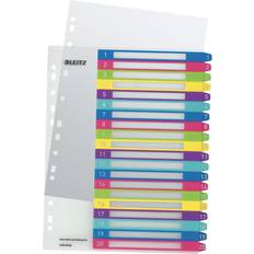 Mehrfarbig Ordner & Mappen Leitz Register printbar PP A4+ 1-20 WOW farver