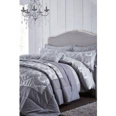 Catherine Lansfield Damask Jacquard Duvet Cover Grey (200x200cm)