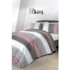 Textiles Fusion Betley Stripe Reversible Duvet Cover Pink
