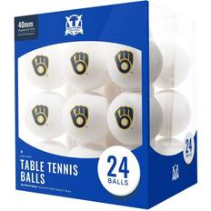 Table Tennis Balls Sports Fan Products Victory Tailgate Milwaukee Brewers Logo Table Tennis Ball 24-pack