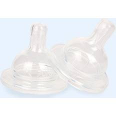 Stainless Dinapp Y-cut i Medicinskt Silikon för Välling, 2-pack