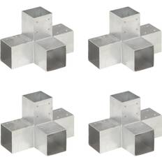 vidaXL Connecteurs de Poteau 4 pcs Métal Galvanisé 91x91 mm