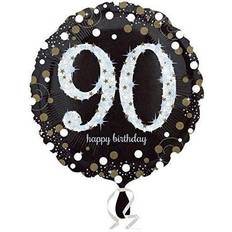 Birthdays Text & Theme Balloons Amscan Black & Gold 90th Birthday Standard Foil Balloons S40