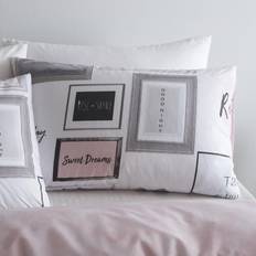 Catherine Lansfield Sleep Dreams Duvet Cover White, Grey, Pink (200x135cm)