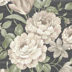 Black floral wallpaper Muriva Fayre Floral Wallpaper Cream Black 194302