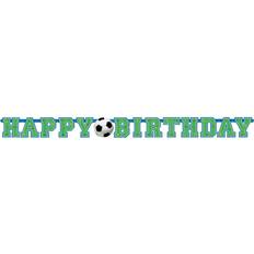 Sininen Seppeleet Bokstavsgirlang Happy Birthday Fotboll