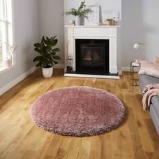 Pink Carpets Think Rugs Shaggy Round Circle Pink