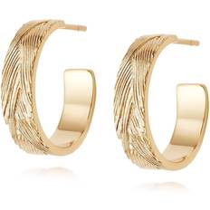 Daisy Woven Texture Hoop Earrings - Gold