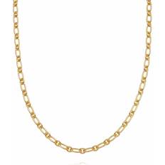 Daisy Stacked Link Chain Necklace - Gold