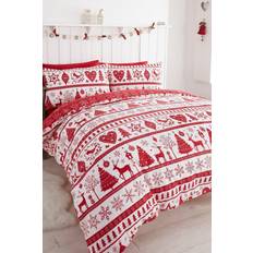 Freemans Noel Red Christmas Double Duvet Cover Grey, Red