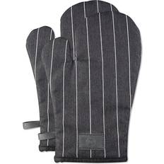 MasterChef Striped Heat Resistant Oven Gloves Presina Nero