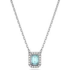 Smycken Swarovski Millenia halsband, oktagonsnitt, blå, rodiumpläterad, En storlek, Kristall, Kubisk zirkonia