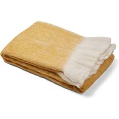 Natures Collection Uldplaid Mohair 130 Tæppe Gul, Beige
