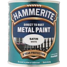 Paint Hammerite SATW750 Direct Rust Satin Metal Paint White 0.75L