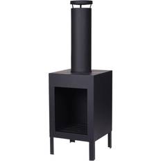 Ambiance ProGarden Fireplace with Chimney 100 cm Black