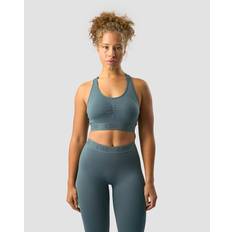 ICANIWILL Define Seamless Logo Scrunch Bra - Jungle Green