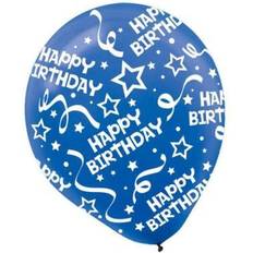 Birthdays Latex Balloons Amscan Birthday Confetti Latex Balloons, 12'' Bright Royal Blue, 9/Pack, 6 Per Pack (115800.105)