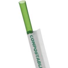 Eco-Products7#174; Wrapped Straw, 7-3/4"L, Green, 9600/Carton