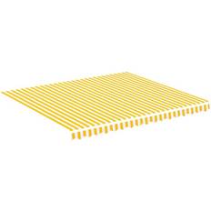 Polyester Auvents de Terrasse vidaXL Tissu de Remplacement Pour Auvent Jaune et Blanc 4x3,5 m