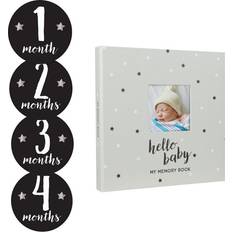 Gray Photoframes & Prints Pearhead Hello Baby, Baby's Memory Book and Belly Sticker Set