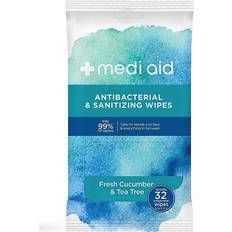 Hand Sanitizers Aid 32-Count Antibacterial & Sanitizing Wipes In Fresh Cucumber/tea Tree