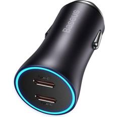 Akut ja Laturit Baseus Golden Contactor Pro car charger 2x USB-C 40W (Dark Gray)