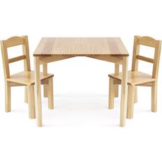 Furniture Set Humble Crew Hayden Kids Real Wood Tabletop 2-Chairs Grain