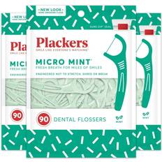 Plackers Micro Mint Dental Floss Picks 90 pezzi