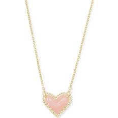 Kendra Scott Ari Heart Short Pendant Necklace - Gold/Quartz