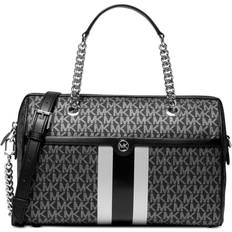 Michael Kors Black Weekend Bags Michael Kors Medium Duffle Satchel - Black/Silver