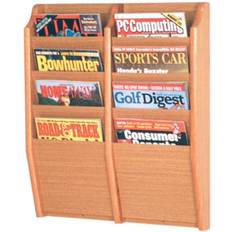 Wooden Mallet Cascade 8 Pocket Magazine Display Rack Light