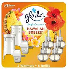 Bathroom air freshener Glade PlugIns Refills Hawaiian Breeze Air Freshener Starter Kit 2 Warmers + 6 Refills
