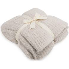 Barefoot Dreams CozyChic Ribbed Blankets Beige, Brown