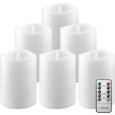 Stonebriar Collection Flameless Pillar LED Candle 4" 6pcs