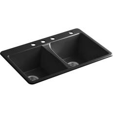 Kohler cast iron sink Kohler K-5873-4 Deerfield 33" Double Cast-Iron