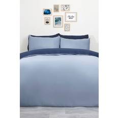 Textiles Plain Dyed Reversible Duvet Cover Blue