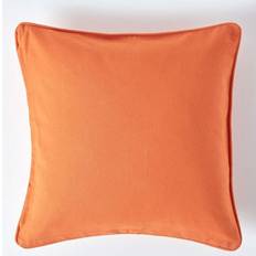 Homescapes 45 Cotton Plain Cushion Cover Cushion Cover Orange (45x45cm)