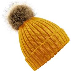 Amarillo Gorros Beechfield Fur Pop Pom Chunky Beanie